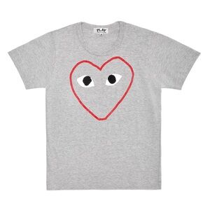 PLAY COMME DES GARÇONS Red Heart Sketch T-Shirt in Grey